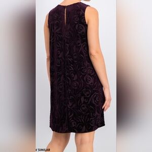 Calvin Klein  velvet textured mini dress Abergine and Purple size 14